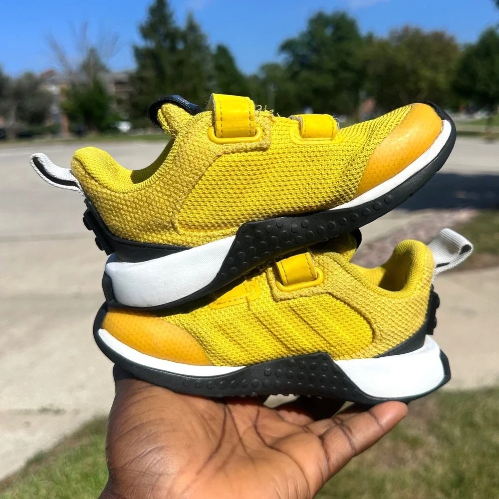Adidas x LEGO Sport Toddler Boy Shoes Size 10 Yellow Black Sneakers